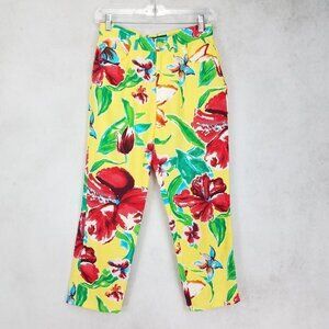 LAUREN Ralph Lauren Petite 2P Floral Linen Cropped Capri Pants